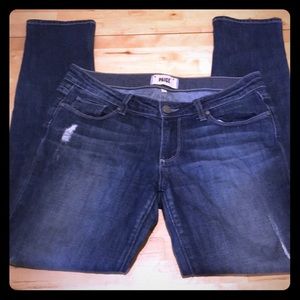 Paige distressed skinny jeans size 27